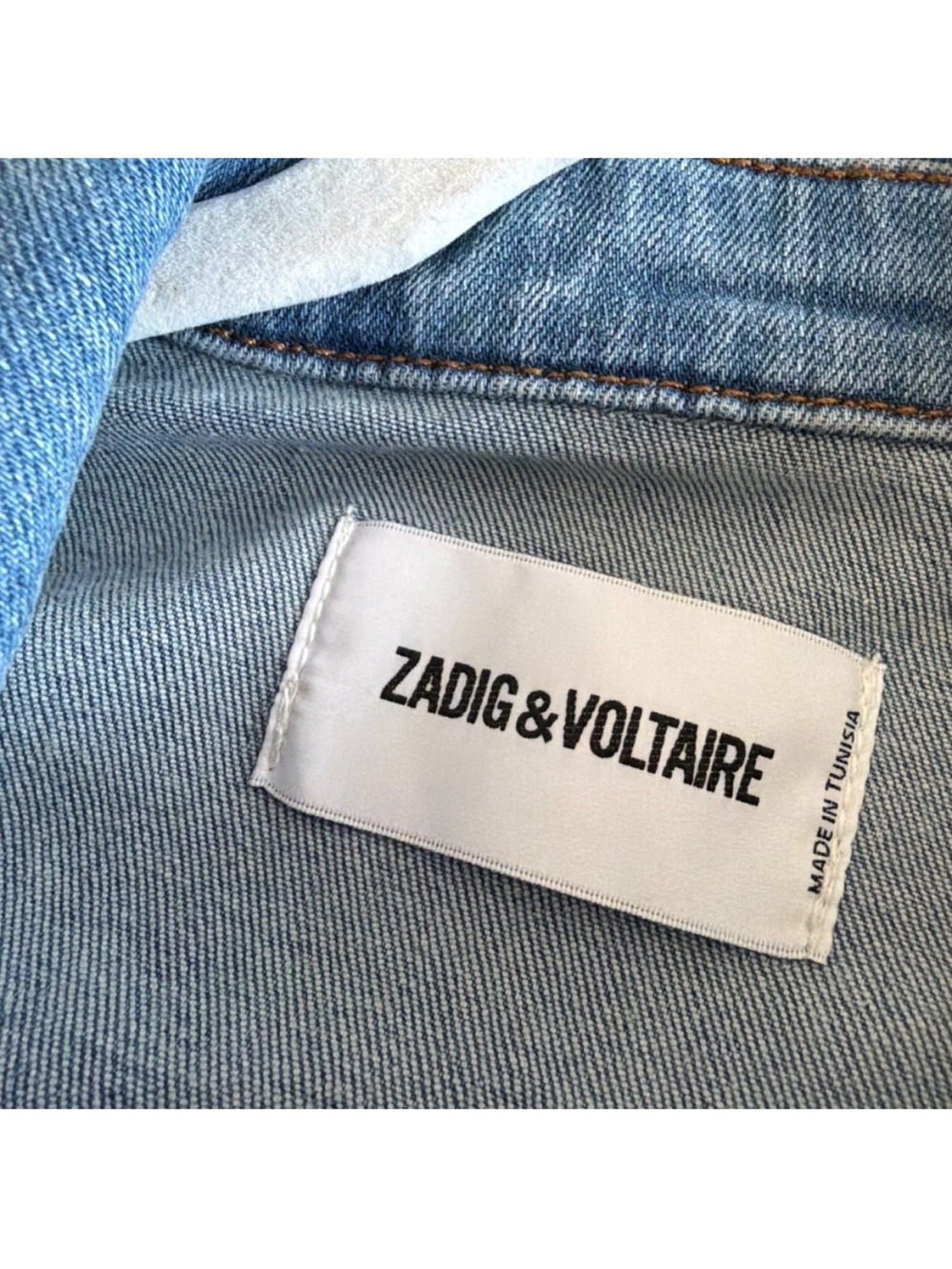 🌺SALE🌺 Zadig & Voltaire NWT “Kase Flash Rock Strass” Jean jacket size Medium - Picture 6 of 12